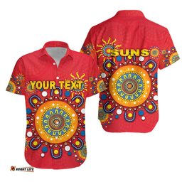 Custom Personalised Gold Coast Hawaiian Shirt Suns Indigenous