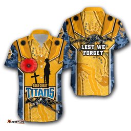 Titans Hawaiian Shirt Gold Coast ANZAC Day Armor Version