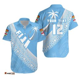 Custom Personalised Fiji Rugby Hawaiian Shirt version Style You Win Blue