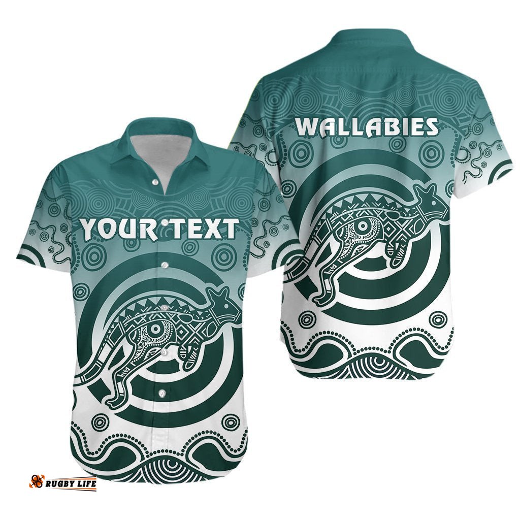 Custom Personalised Wallabies Hawaiian Shirt Brilliant Future Wallaby