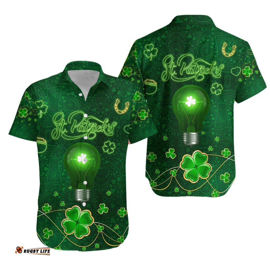 Patrick's Day Hawaiian Shirt Shamrock Vibes