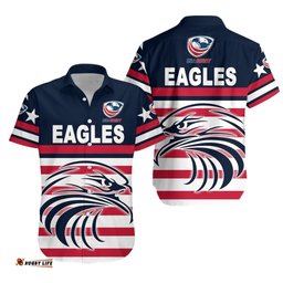 USA Rugby Hawaiian Shirt Eagles Simple Style Navy