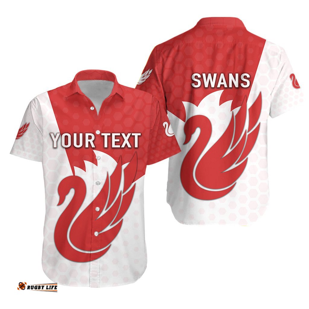 Custom Personalised Sydney Hawaiian Shirt Swans