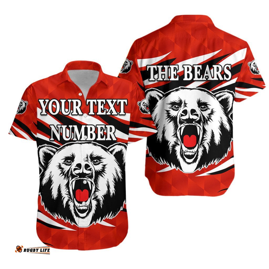 Custom Personalised North Sydney Hawaiian Shirt The Bears Red Vibes