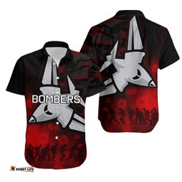 Essendon Football Club Hawaiian Shirt Bombers ANZAC Day