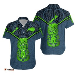 New Zealand Maori Rugby Hawaiian Shirt Pride Version Navy