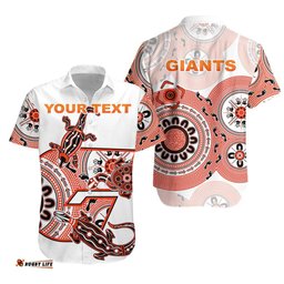 Custom Personalised GWS Giants Hawaiian Shirt Simple Indigenous
