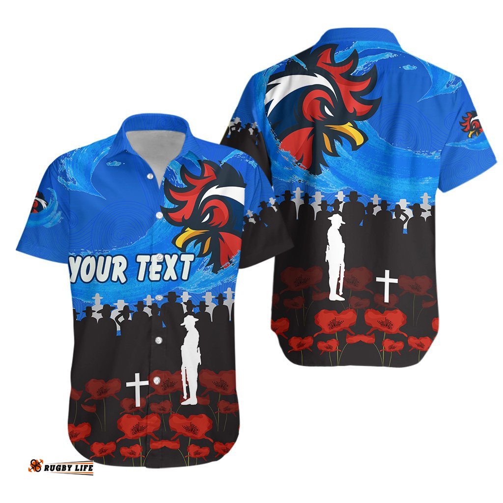 Custom Personalised Sydney Roosters Hawaiian Shirt Prairie Style