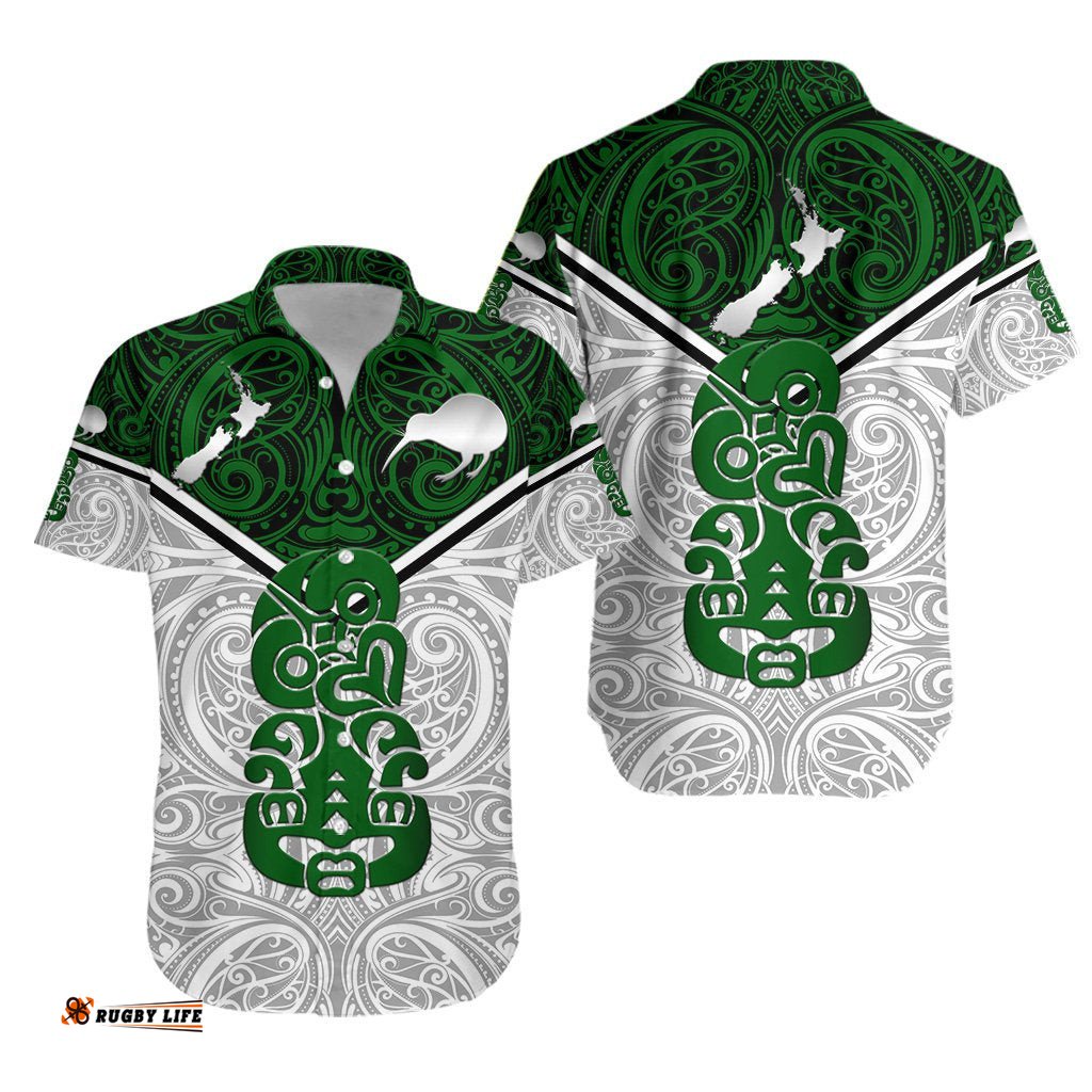 New Zealand Maori Rugby Hawaiian Shirt Pride Version White