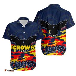 Adelaide Crows Hawaiian Shirt ANZAC Day Army Style