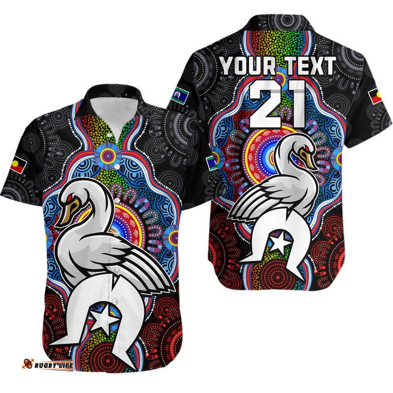 Custom Personalised Swans Football NAIDOC Week Hawaiian Shirt Indigenous