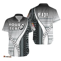 Custom Personalised Fiji Rugby Hawaiian Shirt Confident Polynesian