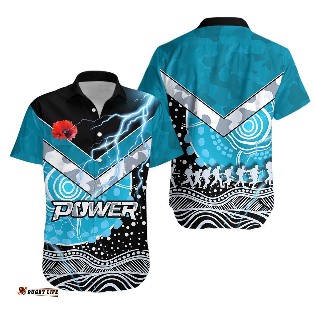 Power ANZAC Day Hawaiian Shirt Port Adelaide Lighting
