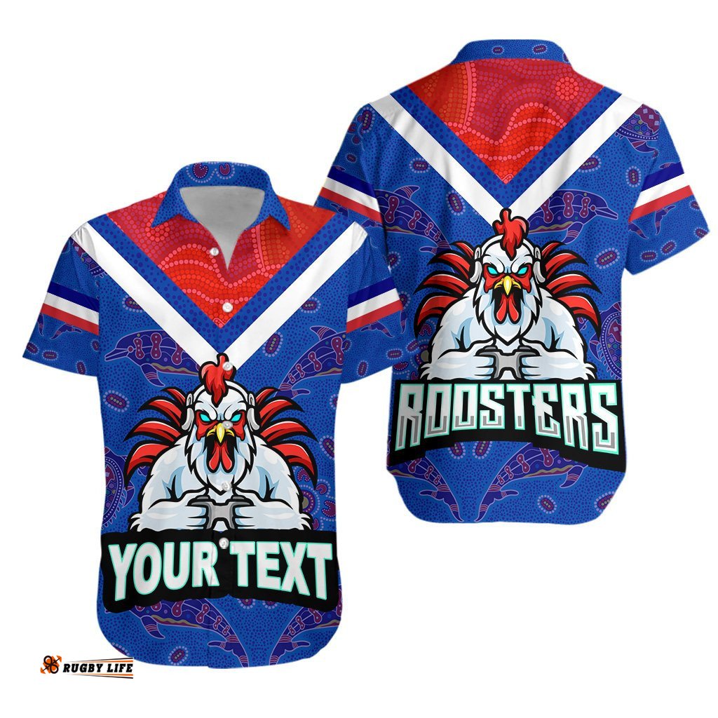 Custom Personalised Sydney Roosters Indigenous Hawaiian Shirt Prairie Style No.1