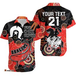 Custom Personalised Dragons Rugby NAIDOC Hawaiian Shirt Torres Strait Aboriginal