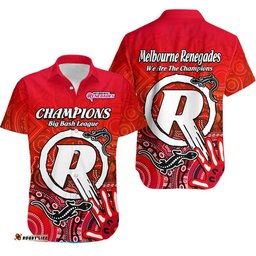 Melbourne Renegades Champions Hawaiian Shirt Lizard Indigenous Aboriginal