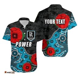 Custom Personalised Anzac Day AFLPower Army Mix Aboriginal Hawaiian Shirt