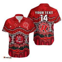 Custom Text And Number Renegades Cricket ANZAC Hawaiian Shirt Melbourne Poppy Aboriginal Camouflage