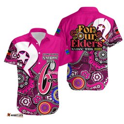 Sydney Sixers Cricket Hawaiian Shirt NAIDOC Patterns