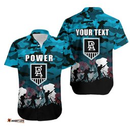 Custom Personalised AFL Anzac Day Hawaiian Shirt Power Army Style