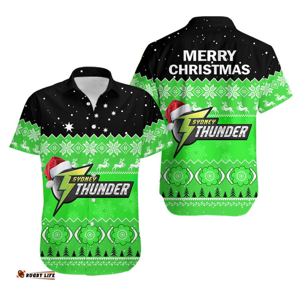 Thunder Cricket Hawaiian Shirt Aboriginal Merry Christmas