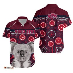 Custom Personalised Reds Rugby Australian Hawaiian Shirt Simple Indigenous Queensland