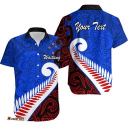 Custom Personalised Waitangi Day Hawaiian Shirt Aotearoa Hei Tiki Silver Fern