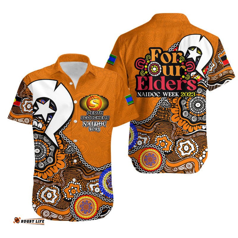 Perth Scorchers Cricket Hawaiian Shirt NAIDOC Patterns