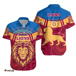 Brisbane Indigenous Hawaiian Shirt Proud Lions