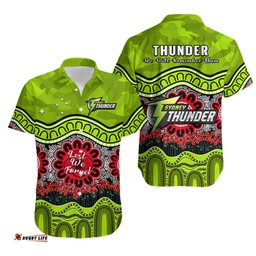 Thunder Cricket ANZAC Hawaiian Shirt Poppy Sydney Aboriginal Camouflage