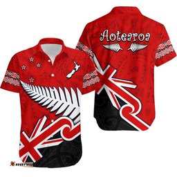 Waitangi Hawaiian Shirt Aotearoa Tino Rangatiratanga Flag with Silver Fern
