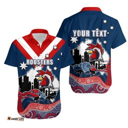 Custom Personalised Roosters Rugby Hawaiian Shirt Australia Day Style