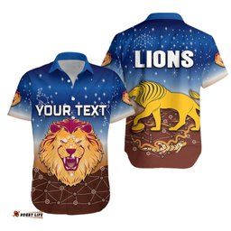 Custom Personalised Brisbane Lions Hawaiian Shirt Simple Indigenous