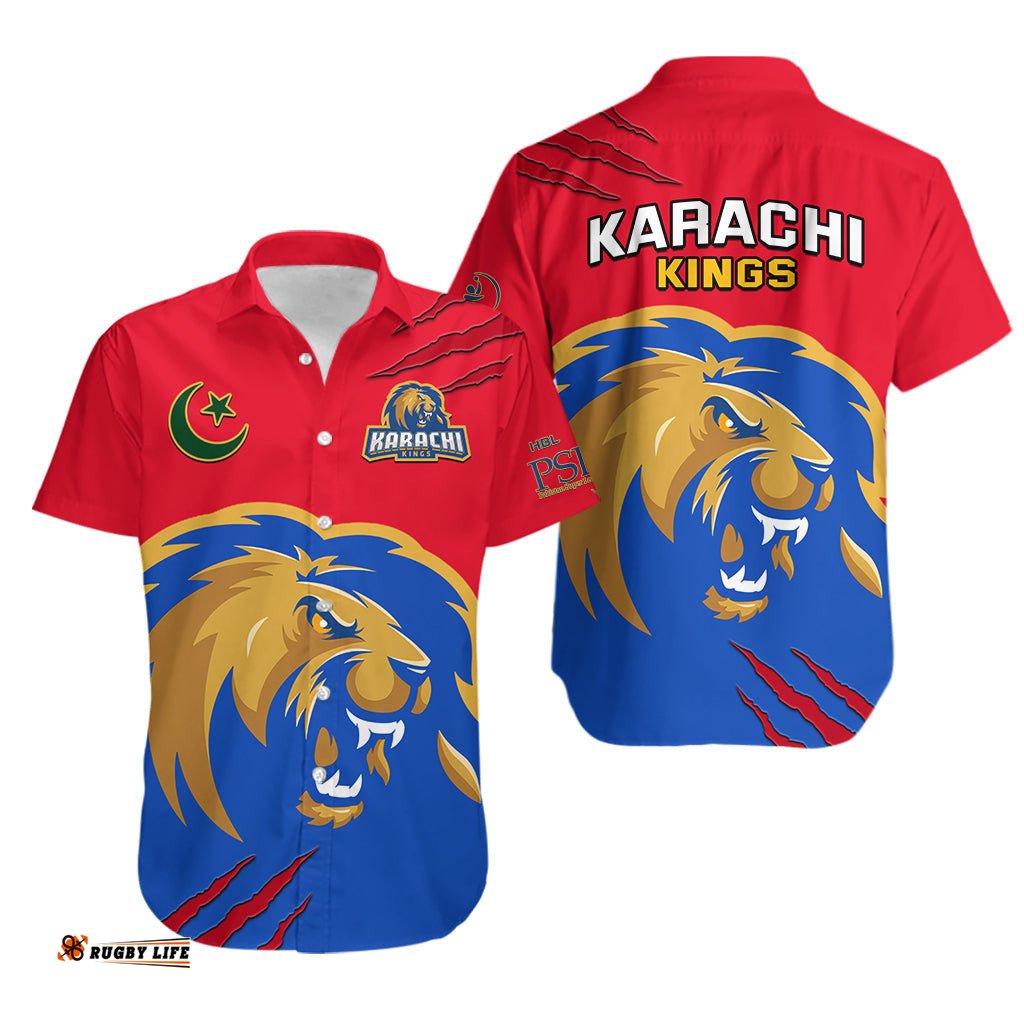 Karachi Kings Cricket Hawaiian Shirt HBL PSL Dynamic Style