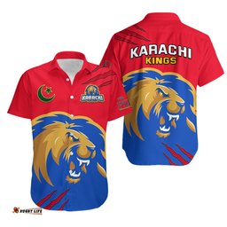 Karachi Kings Cricket Hawaiian Shirt HBL PSL Dynamic Style