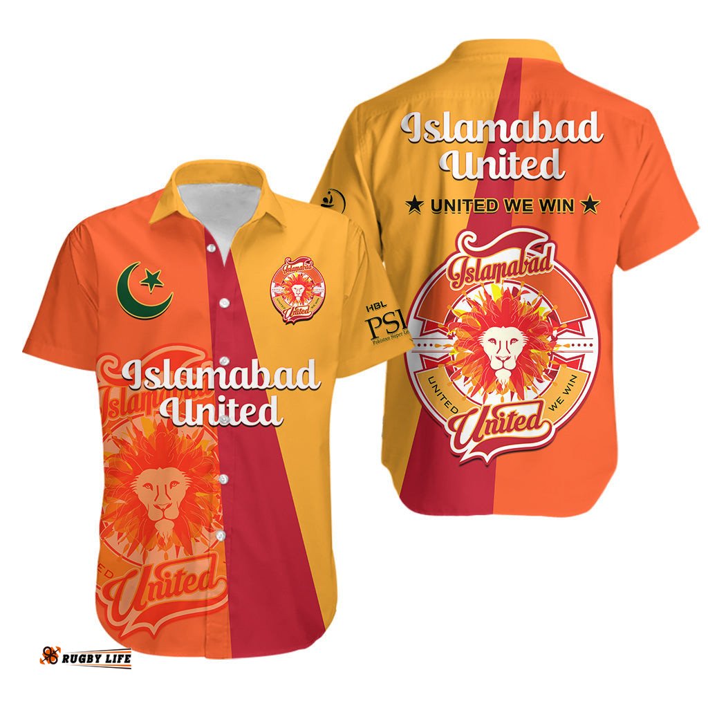 Islamabad United Cricket Hawaiian Shirt Sherus HBL PSL Orange Dynamic