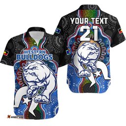 Custom Personalised Western Bulldogs Football NAIDOC Week Hawaiian Shirt Indigenous