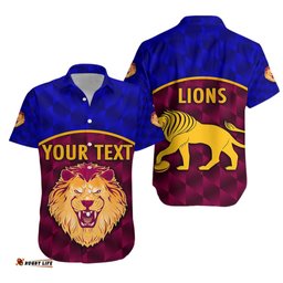 Custom Personalised Brisbane Lions Hawaiian Shirt Powerful