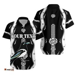 Custom Personalised Collingwood Hawaiian Shirt Pies Indigenous Black
