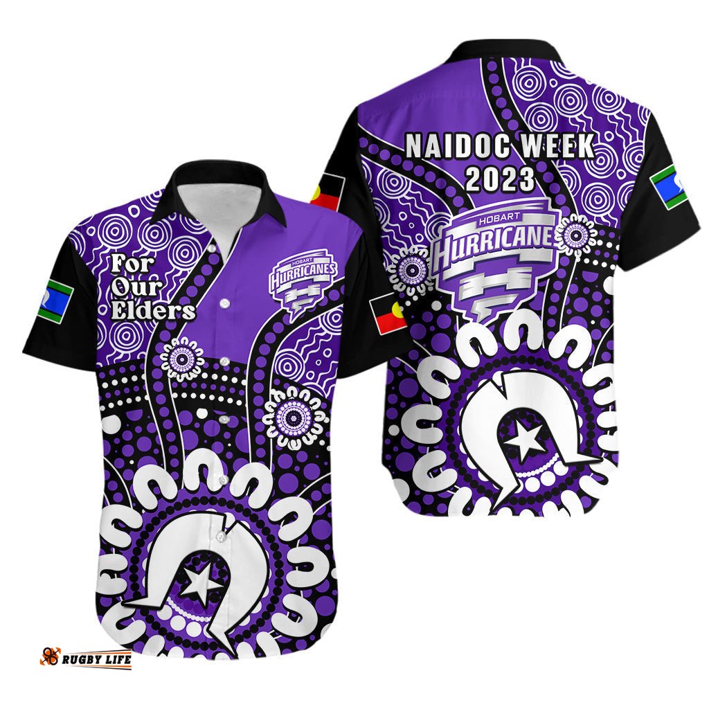 Hobart Hurricanes NAIDOC Hawaiian Shirt Indigenous For Our Elders