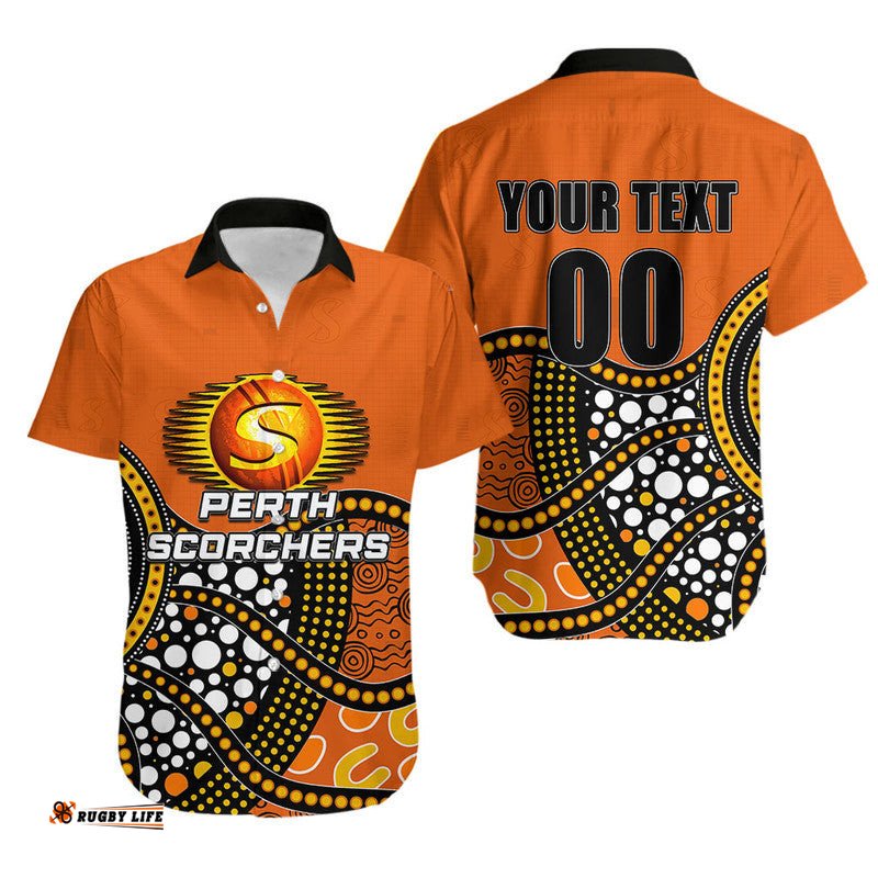 Custom Personalised Perth Scorchers Hawaiian Shirt Aboriginla Mix Patterns Jersey
