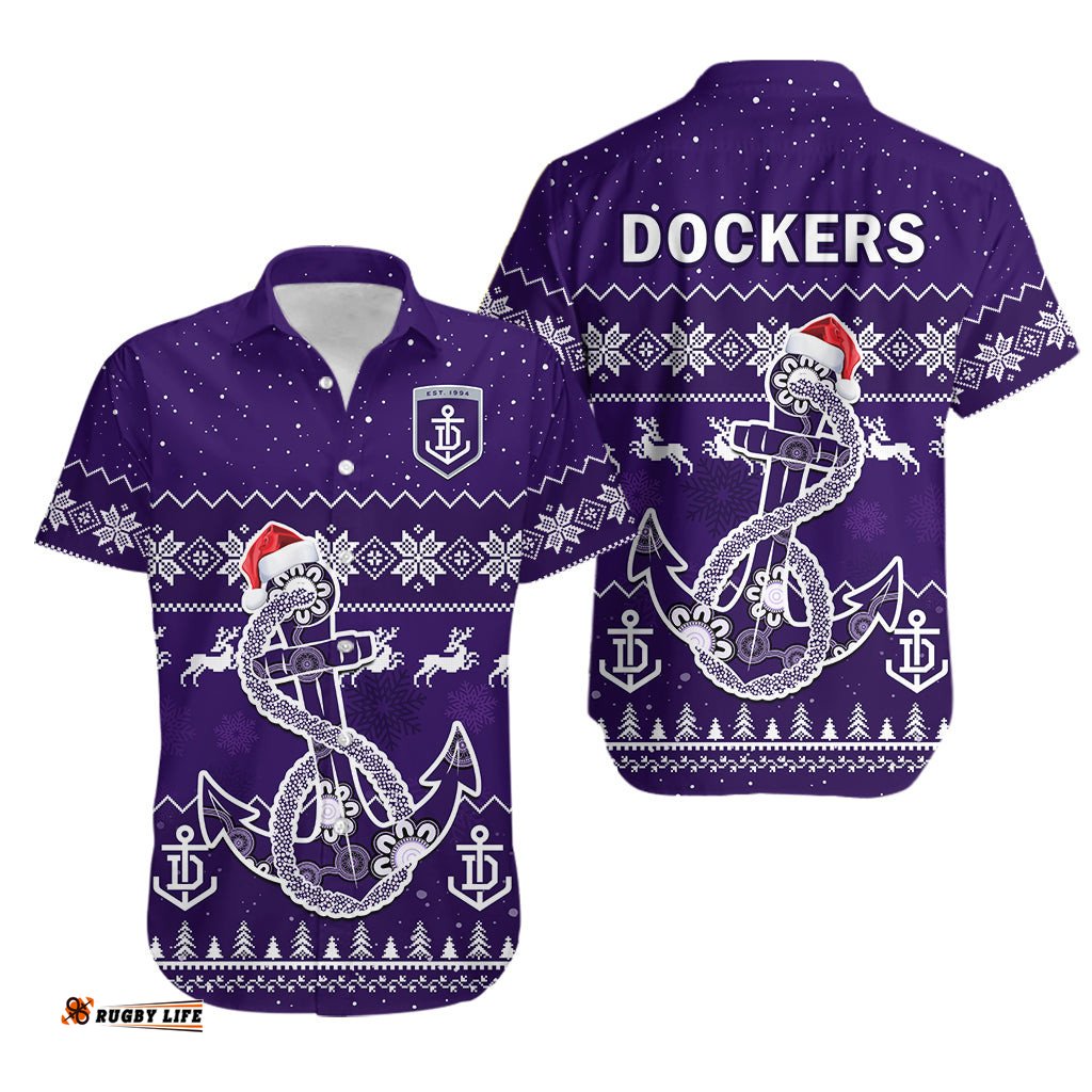 Dockers Football Hawaiian Shirt Freo Indigenous Merry Christmas