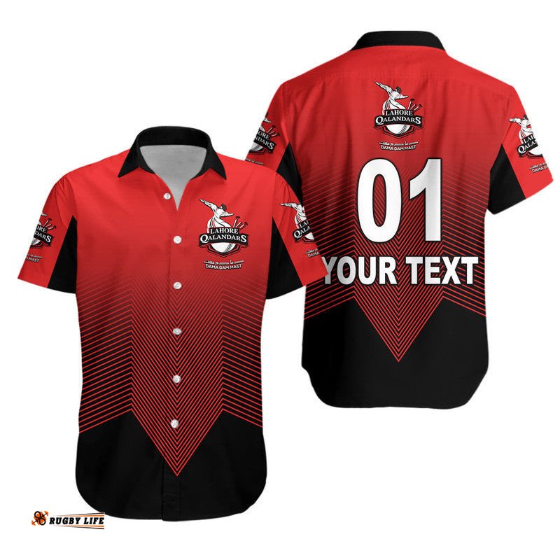 Custom Personalised Lahore Qalandars HBL PSL T20 Cricket Hawaiian Shirt Original Red