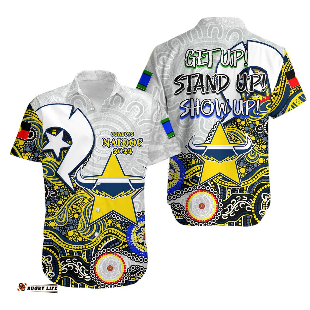 Cowboys Rugby Hawaiian Shirt NAIDOC Patterns