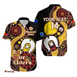 Custom Text And Number Australia NAIDOC Week Hawaiian Shirt Indigenous For Our Elders