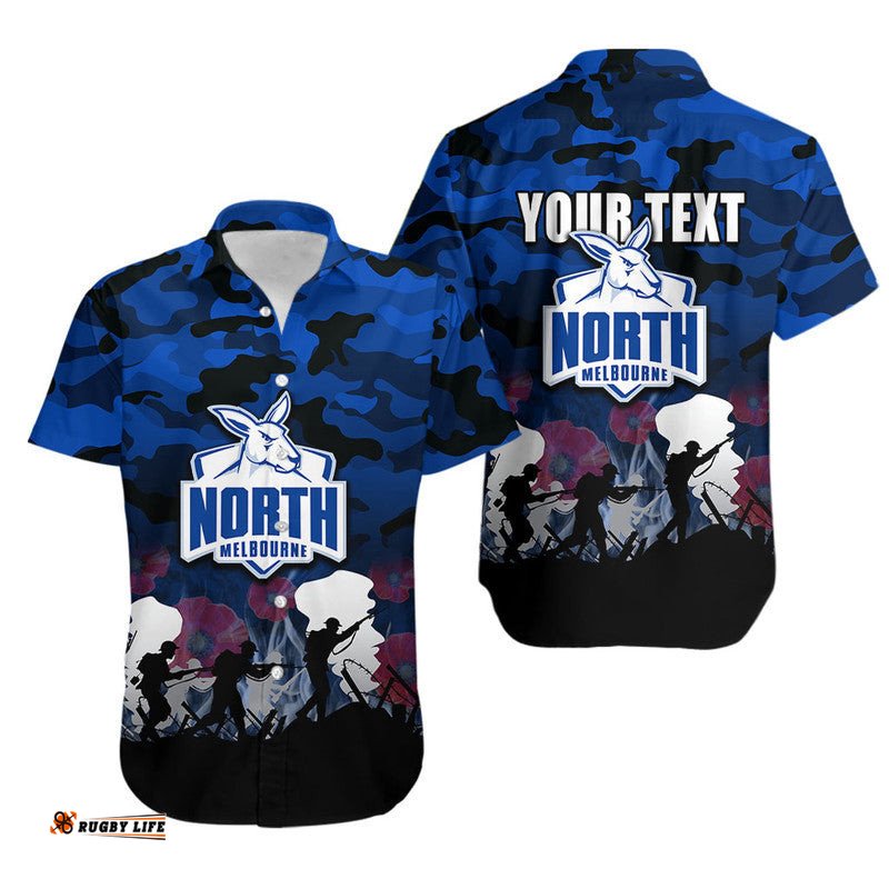 Custom Personalised AFL Anzac Day Hawaiian Shirt North Army Style