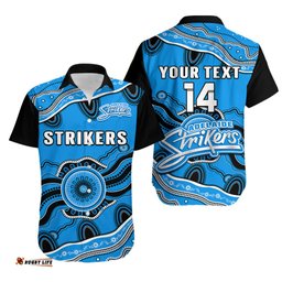 Custom Text And Number Adelaide Strikers Cricket Hawaiian Shirt Aboriginal Painting