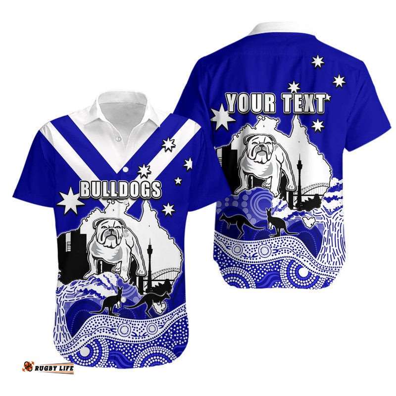 Custom Personalised Bulldogs Rugby Hawaiian Shirt Australia Day Style