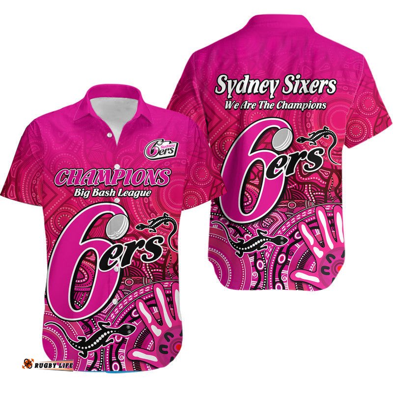Sydney Sixers Champions Hawaiian Shirt Lizard Indigenous Aboriginal