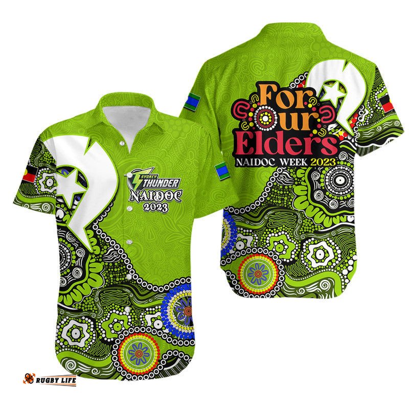 Sydney Thunder Cricket Hawaiian Shirt NAIDOC Patterns